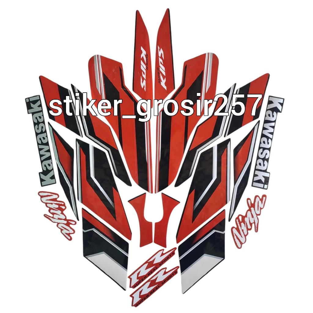 STIKER STRIPING LES LIST BODY MOTOR KAWASAKI NINJA RR NEW 2015 ORANGE