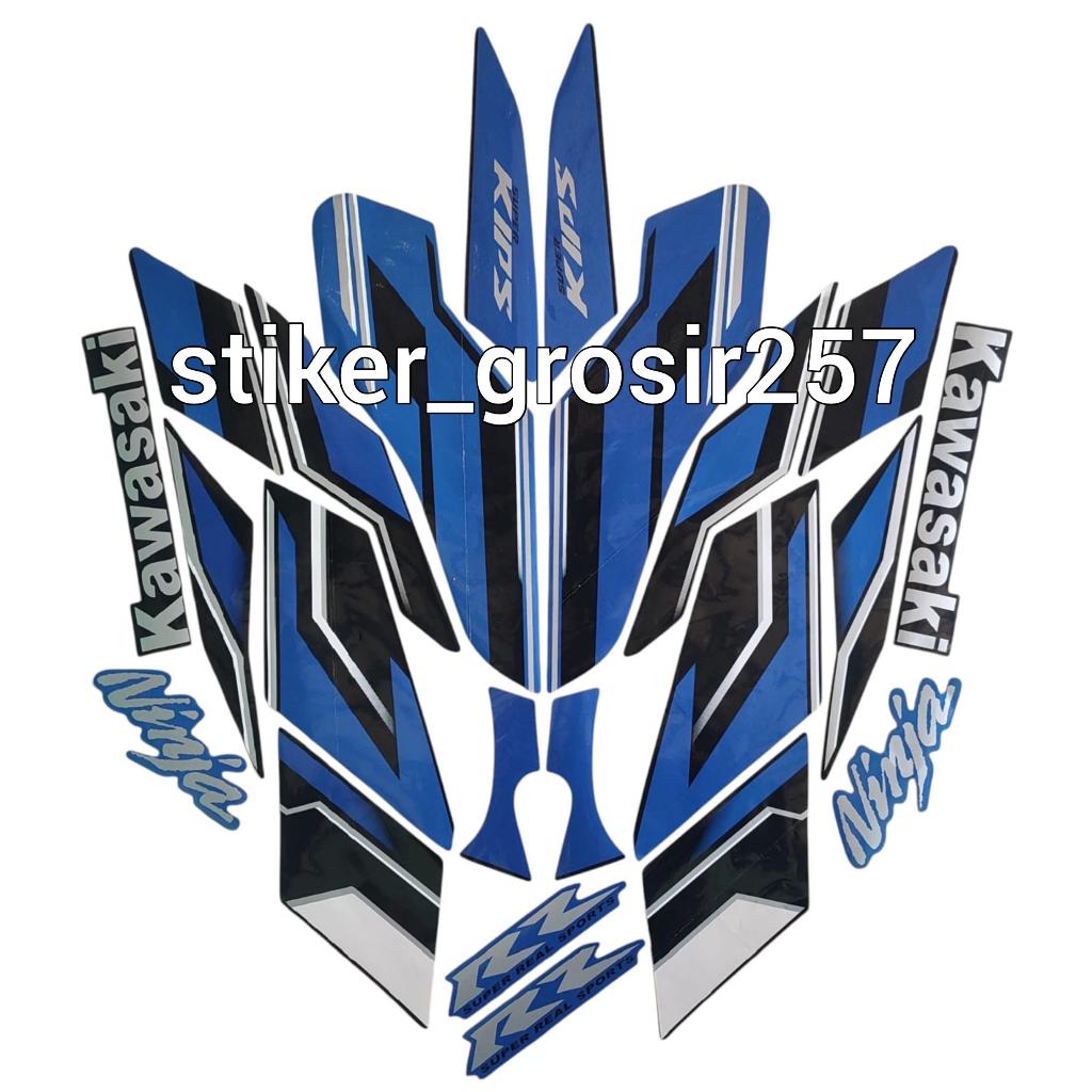STIKER STRIPING LES LIST BODY MOTOR KAWASAKI NINJA RR NEW 2015 BIRU