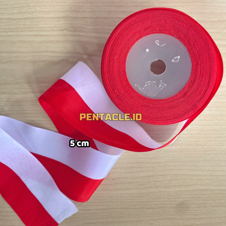 

Indonesia Ribbon Pita Merah Putih Lebar 5 cm DIY Kerajinan Tangan Kesenian Prakarya Kreasi Kreativitas Best Quality Product Murah National Nasional Termurah Bendera Red White Keren Lucu Berkualitas Arts Craft Crafting Flag INA ID Pentacle Malang