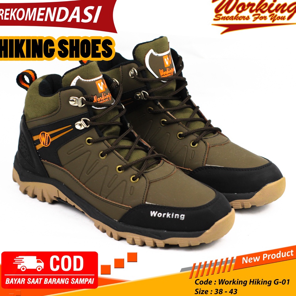KODE A43W Sepatu Pria Boot Working G1  Sepatu Gunung Luar Negeri  Sepatu Tracking