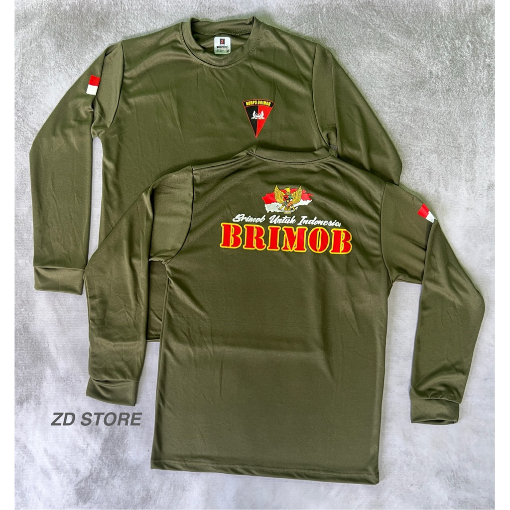 Kaos JERSEY HIJAU PANJANG BRIMOB UNTUK INDONESIA/Kaos DRYFIT BRIMOB