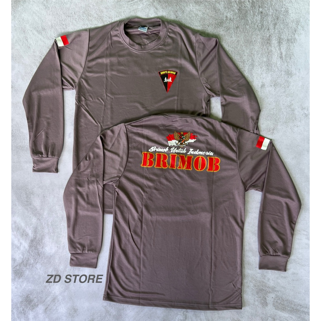 Kaos JERSEY COKLAT PANJANG BRIMOB UNTUK INDONESIA/Kaos DRYFIT BRIMOB