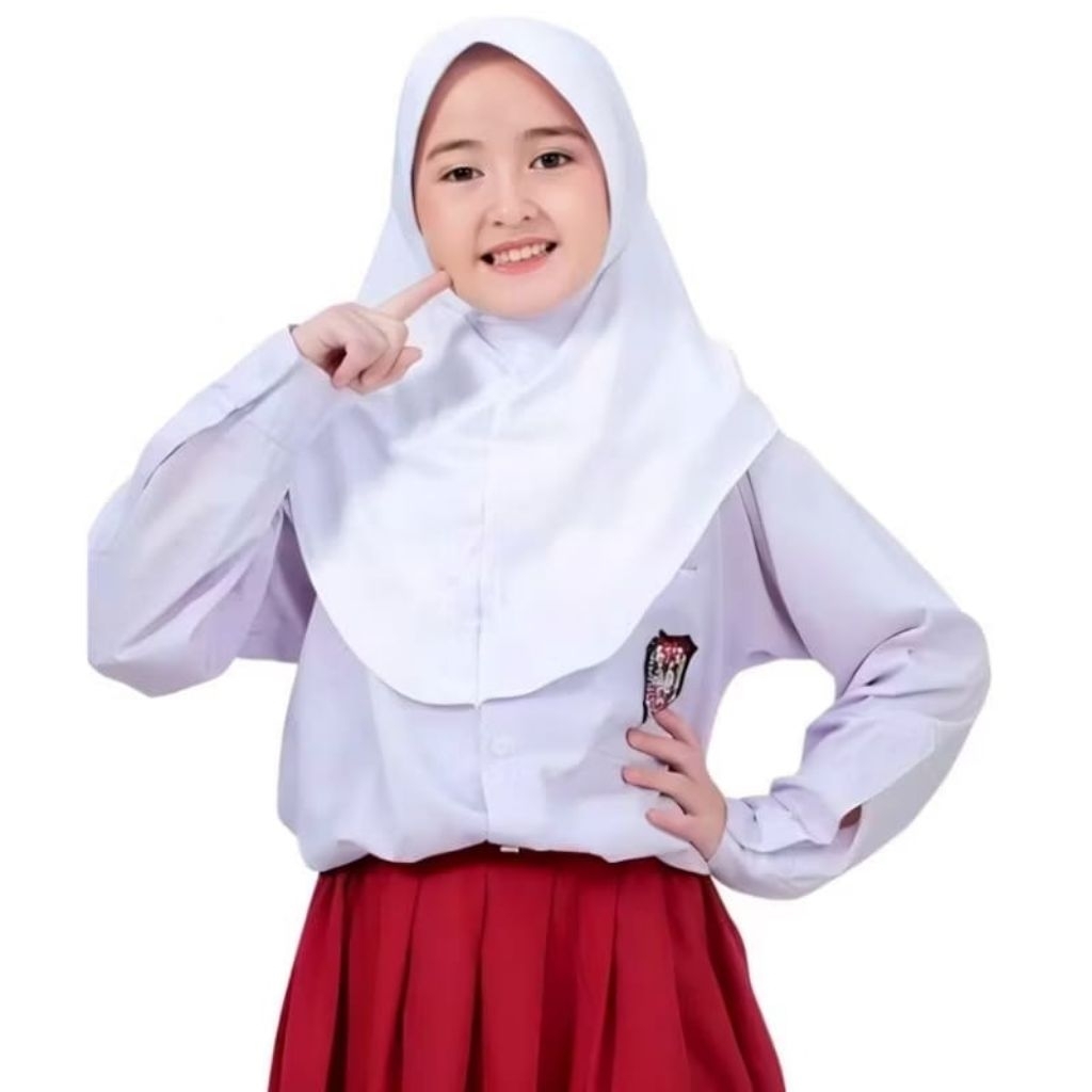 JILBAB INSTAN PUTIH ANAK SD