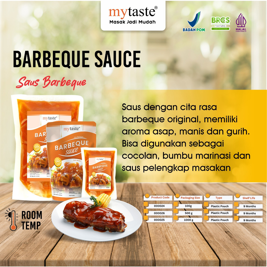 

MYTASTE BARBEQUE SAUCE SAUS BARBEQUE SAUS BBQ 100GR 500GR