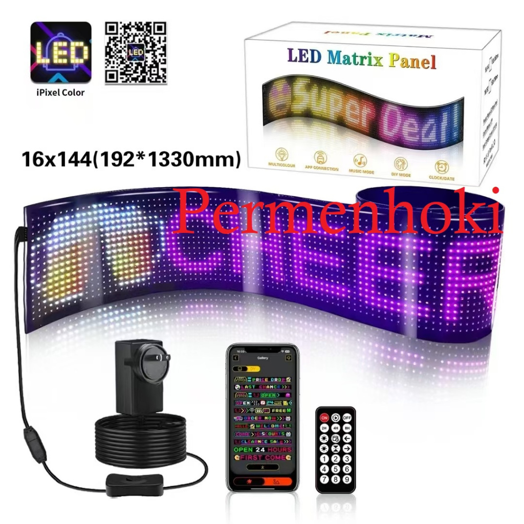 LED MATRIX FLEXIBEL USB 5 VOLT SCREEN DISPLAY POLA MATA / RUNNING TEXT TRUK