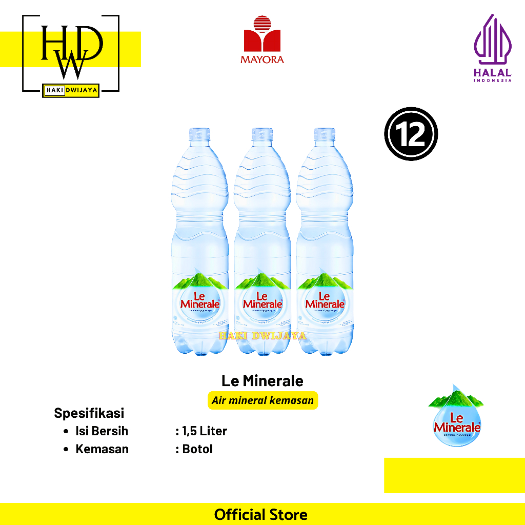 

[12 x 1500ML] Air Kemasan Le Minerale Botol