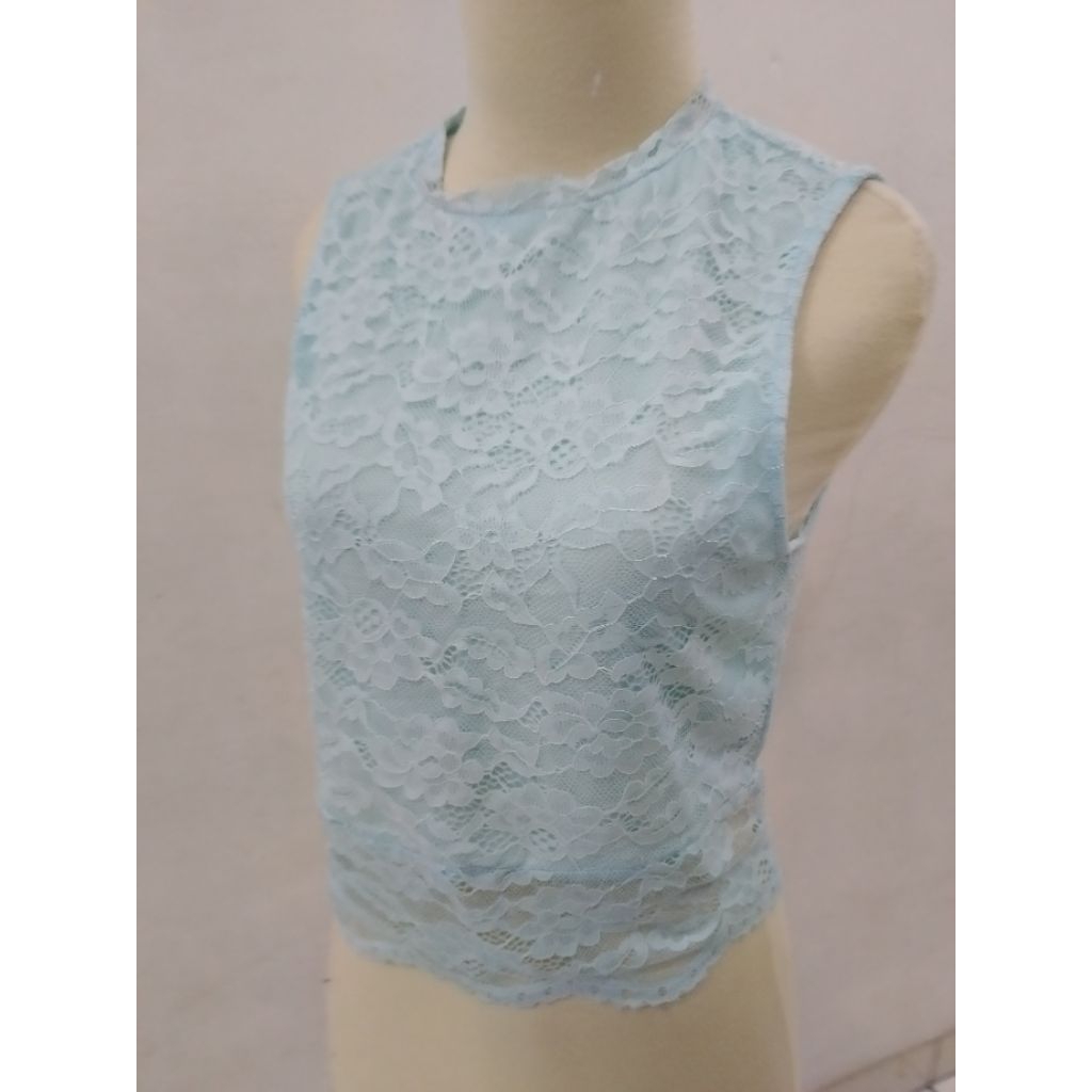 Baju Atasan Crop Top Blus Brukat Blouse Brokat Tosca Murah