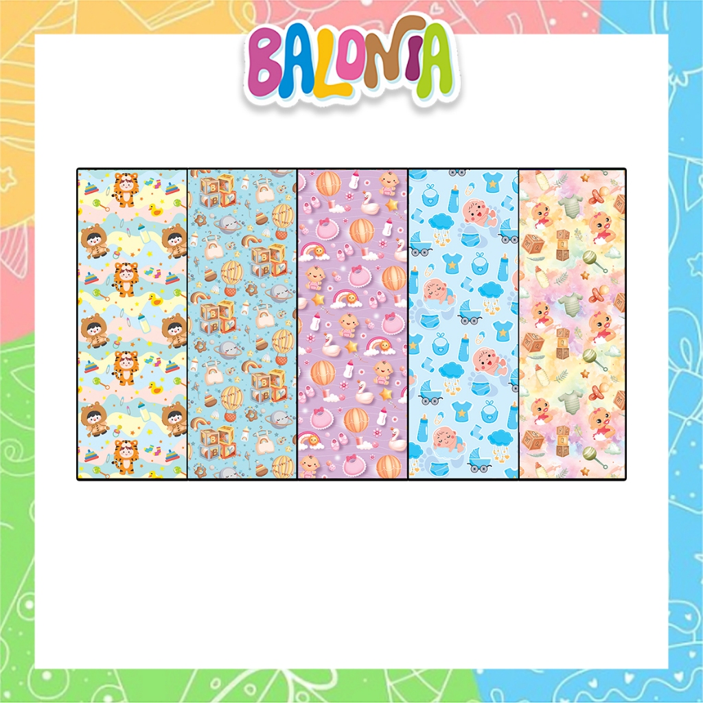 

Kertas kado Motif Baby 80gr/ kertas kado Anak / kertas kado Pita/ Motif Baby/ Kertas Kado Setara Sanwa Sansan Wawa