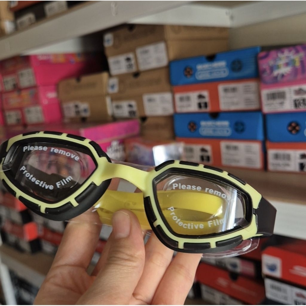 Diadora Junior Kaca Mata Renang Anak Black Yellow UV Protect |Diadora Swimming goggles Original