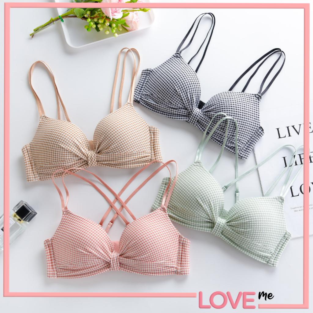 LOVEme Bra Push Up BH Sexy Pakain Dalam Wanita Jepang Seksi Model Grid Kotak 1050