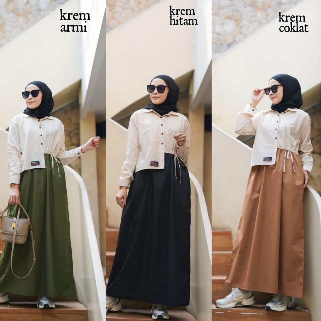 Ori GYL Maxi Gamis Wanita Terbaru Premium Serut