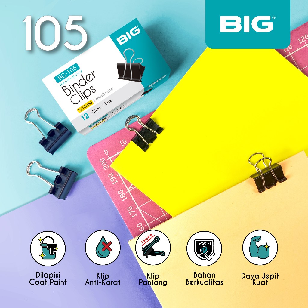 

BIG Binder Clip Klip Penjepit Kertas 105 BIG BC-105
