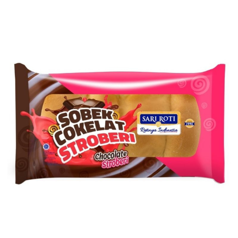 

Sari Roti Sobek Cokelat Strawberry 214gr