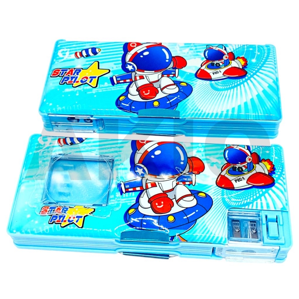 

Tempat Pensil Anak Karakter ASTRONOT SPACE B-2100 2 Sisi Magnet JUMBO BESAR + 2 Rautan