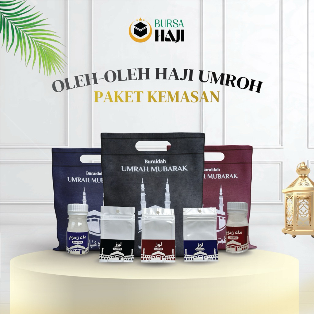 

Paket Kemasan Oleh Oleh Haji Umroh Motif Umroh Mubarak Kabah Hampers Unik Botol Zamzam Plastik Klip Isian Snack Tas Hadiah Spunbond Ekslusif