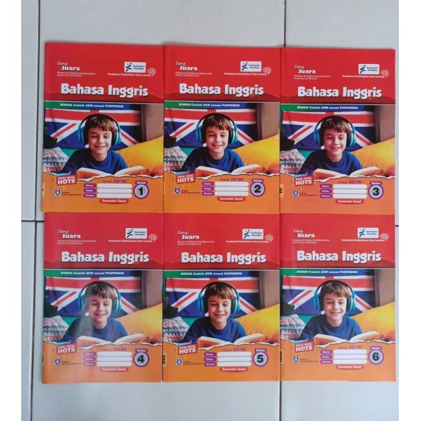 Buku LKS Sang Juara Bahasa Inggris Kelas 1,2,3,4,5,6 SD/MI Semester 1 Kurikulum Merdeka Edisi 07