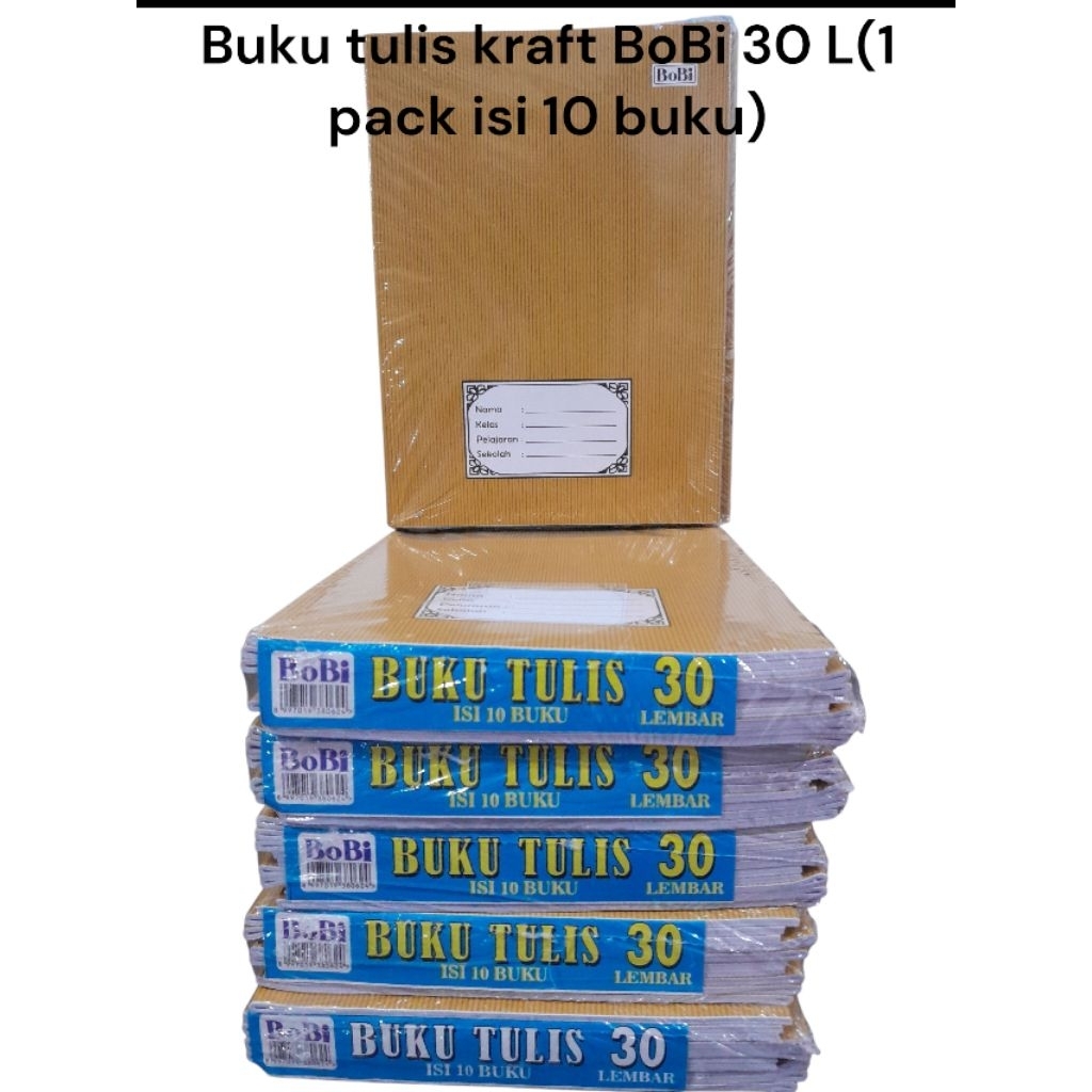 

Buku tulis kraft BoBi 30 lembar ( 1pack isi 10 buku)