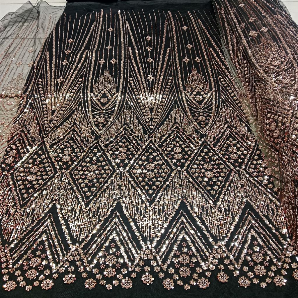Bahan Tille payet/ Kain Tulle full Payet mutiara