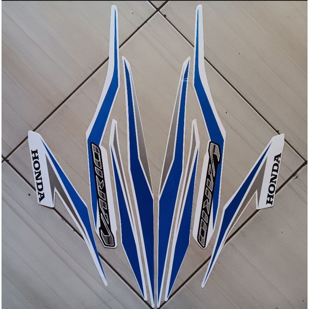 stiker striping skotlet lis body motor honda vario cbs 125 tahun 2018 standar pabrik warna putih