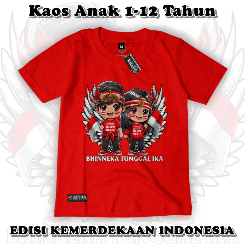 BAJU ANAK PEREMPUAN MOTIF GARUDA KEMERDEKAAN CODE 24  INDONESIA 1-12 TAHUN KAOS DISTRO ANAK PEREMPUA