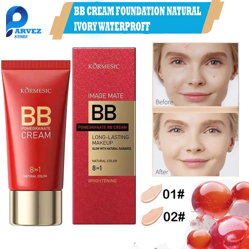 Foundation Kormesic Alas Bedak BB Cream Makeup Glowing Matte Tahan Lama dan Anti Air