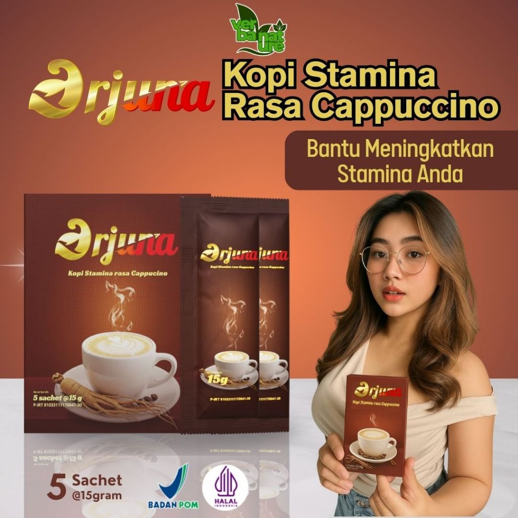 

Kopi Arjuna Original - Kopi Rasa Cappucino Tingkatkan Stamina BPOM HALAL - 1 Box Isi 5 Sachet