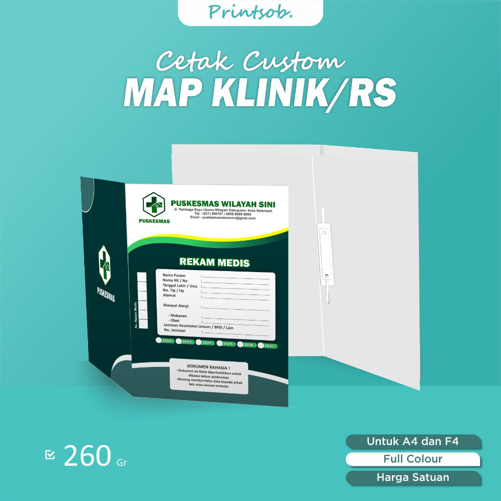 

Map rekam medis pasien cetak custom
