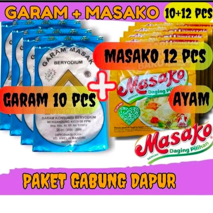 

Paket Garam 10pcs + Royco 12pcs, Garam 10pcs+Masako 12pc