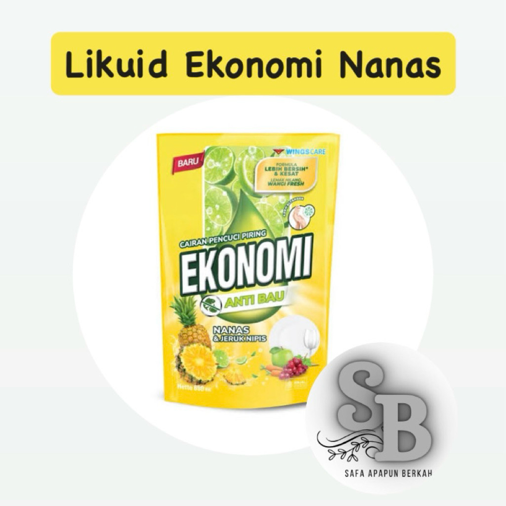 Ekonomi Sabun Liquid Cuci Piring Nanas & Jeruk Nipis 650ml
