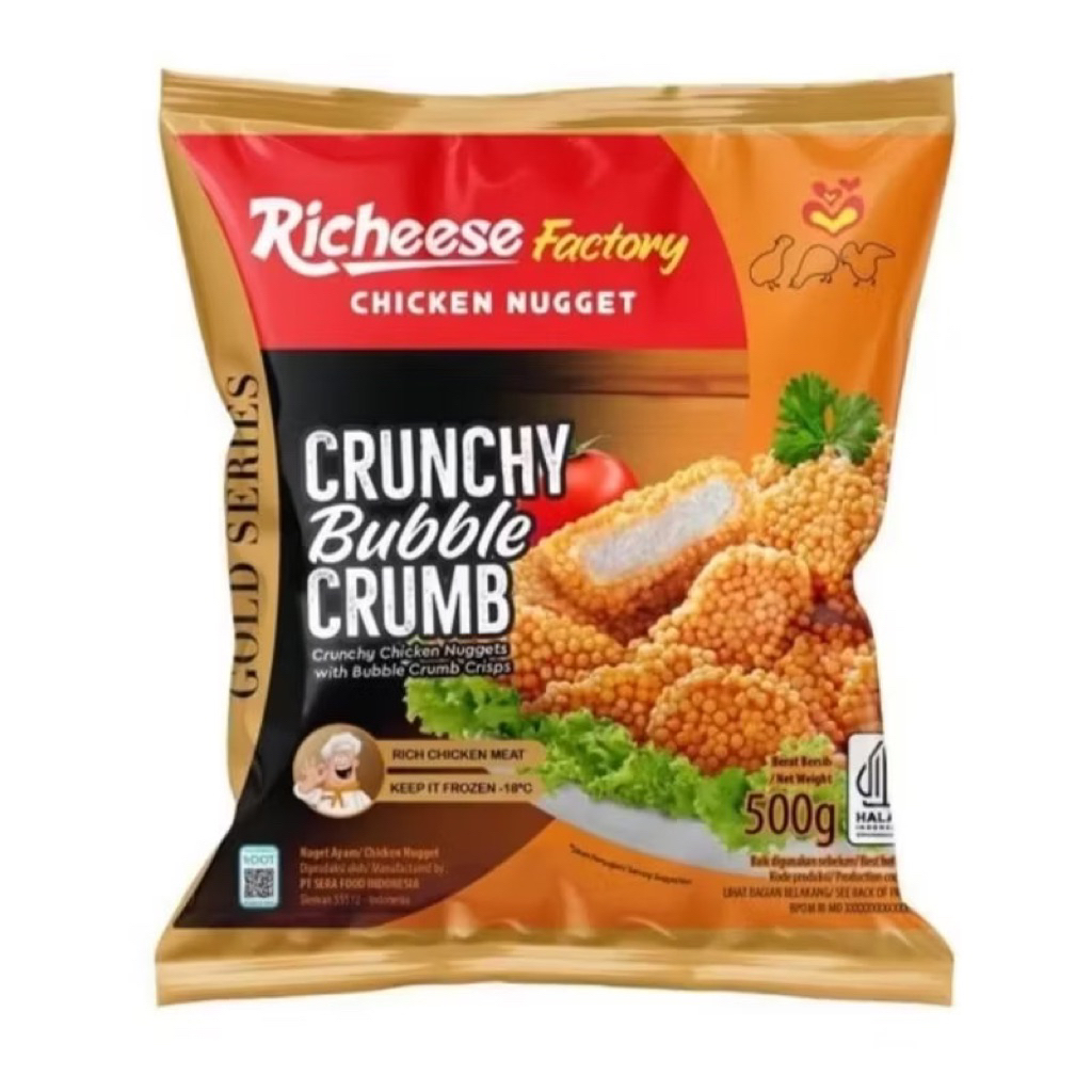 

RICHEESE Chicken Nugget Bubble Crumb 500gr / naget ayam crumb frozen