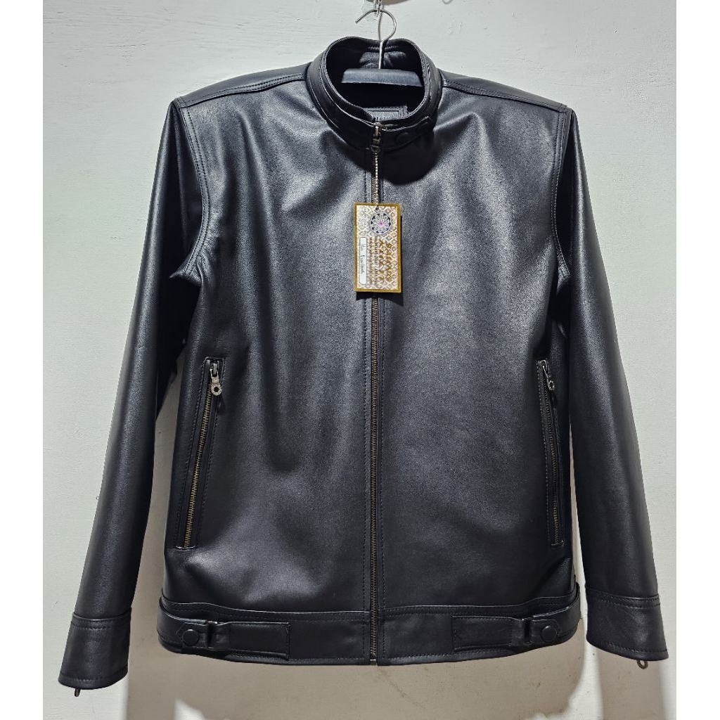 Jaket Kulit pria Hitam bahan dari kulit Domba asli Garut dkp15