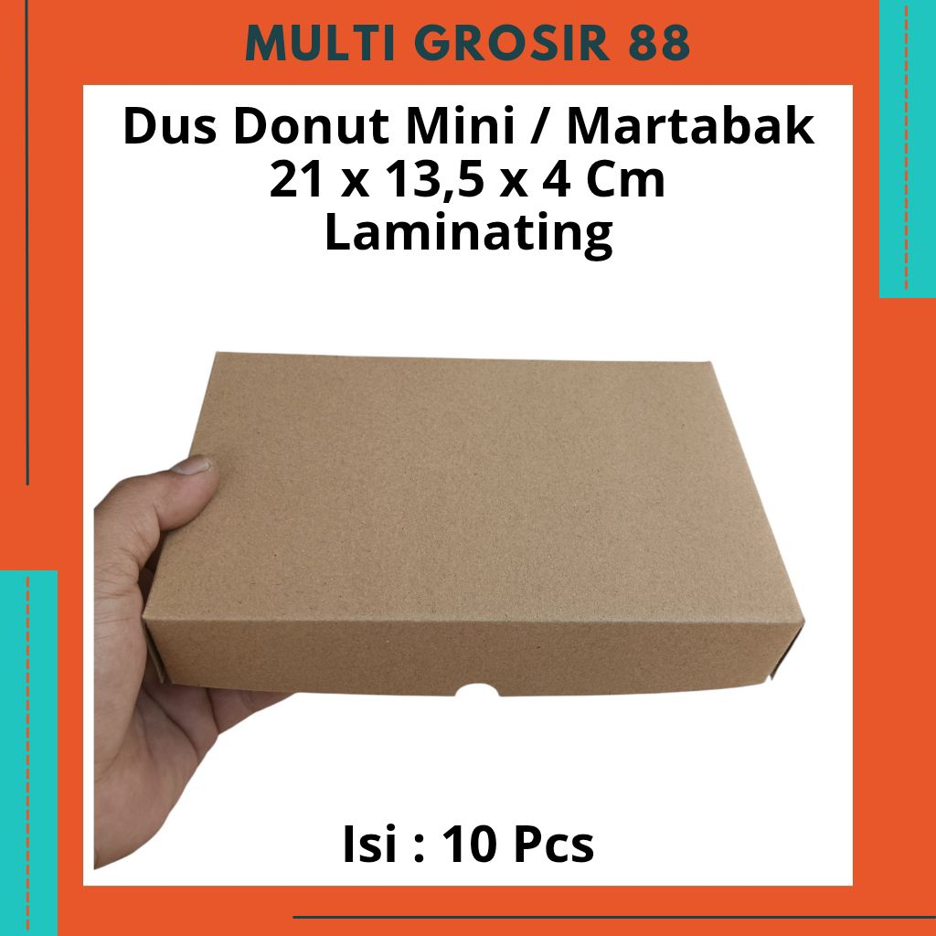 

MG88 10 pcs Dus Kotak Donut Martabak Box untuk 6 Donut Mini 21 x 13,5 x 4 Cm