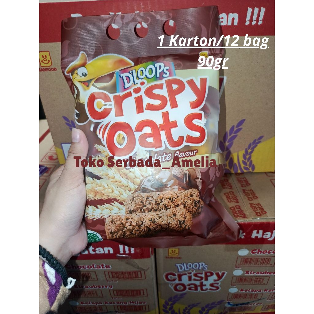

Crispy Oats D'Loops Rasa Cokelat/Stroberi/Chocofe @90gr/pcs