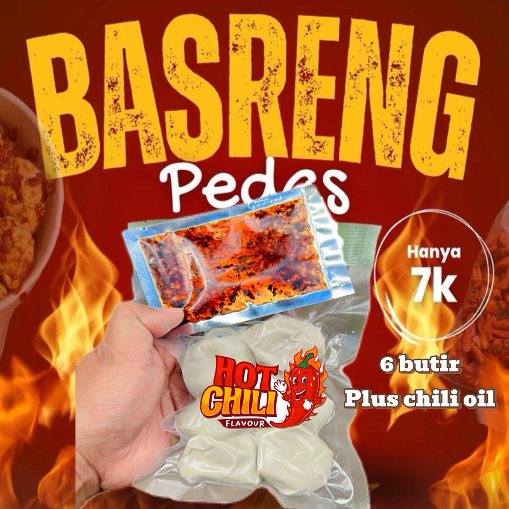 

Basreng mentah chili oil isi 6 butir free bumbu viral jajanan anak muda