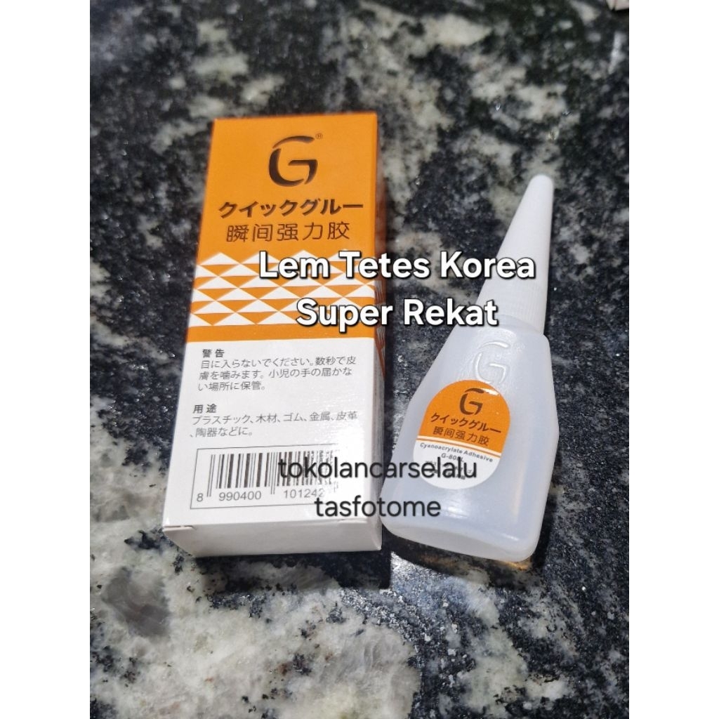 

Lem Korea G Tetes Jepang Super Glue Perekat Serbaguna Kertas Batu Keramik Kaca