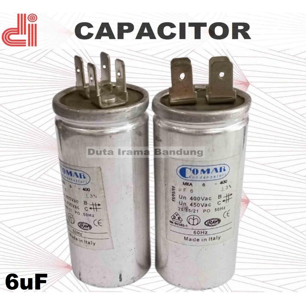 Capacitor AC 6uF - 450V Body Bulat Condensator 6MF 450VAC COMAR