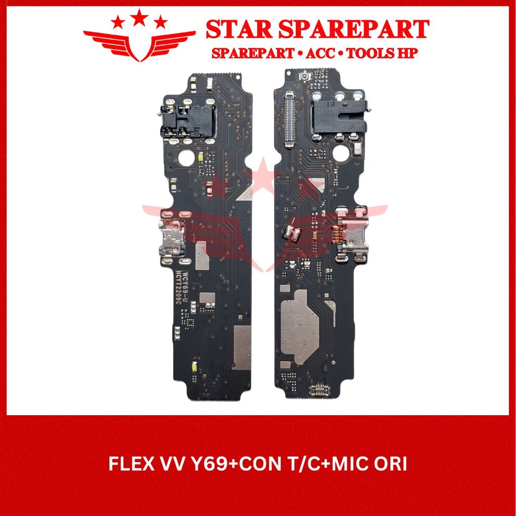 FLEXIBEL VIVO Y69 + CONNECTOR CHARGER + MIC ORI