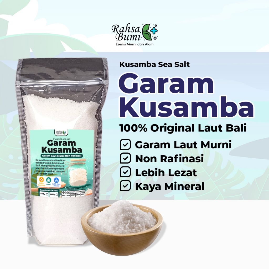 

Garam KUSAMBA Bali Asli 100 gr/250 gr - Garam Laut Murni Tanpa Campuran Non Refinasi by Rahsa Bumi