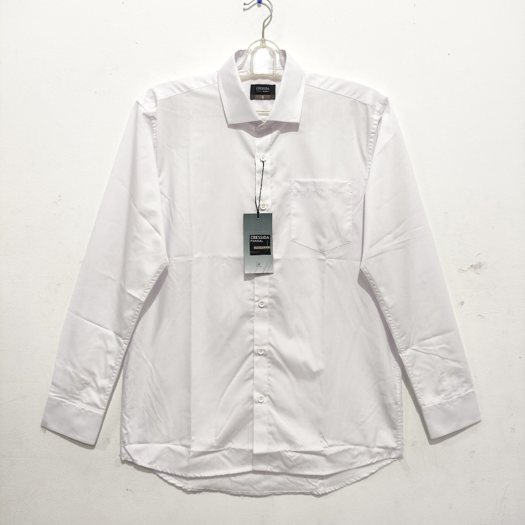 CRESSIDA Kemeja Formal Pria Putih Polos Lengan Panjang HMKCL.UB894X