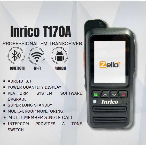 Inrico T170A Walkie Talkie POC Zello Android