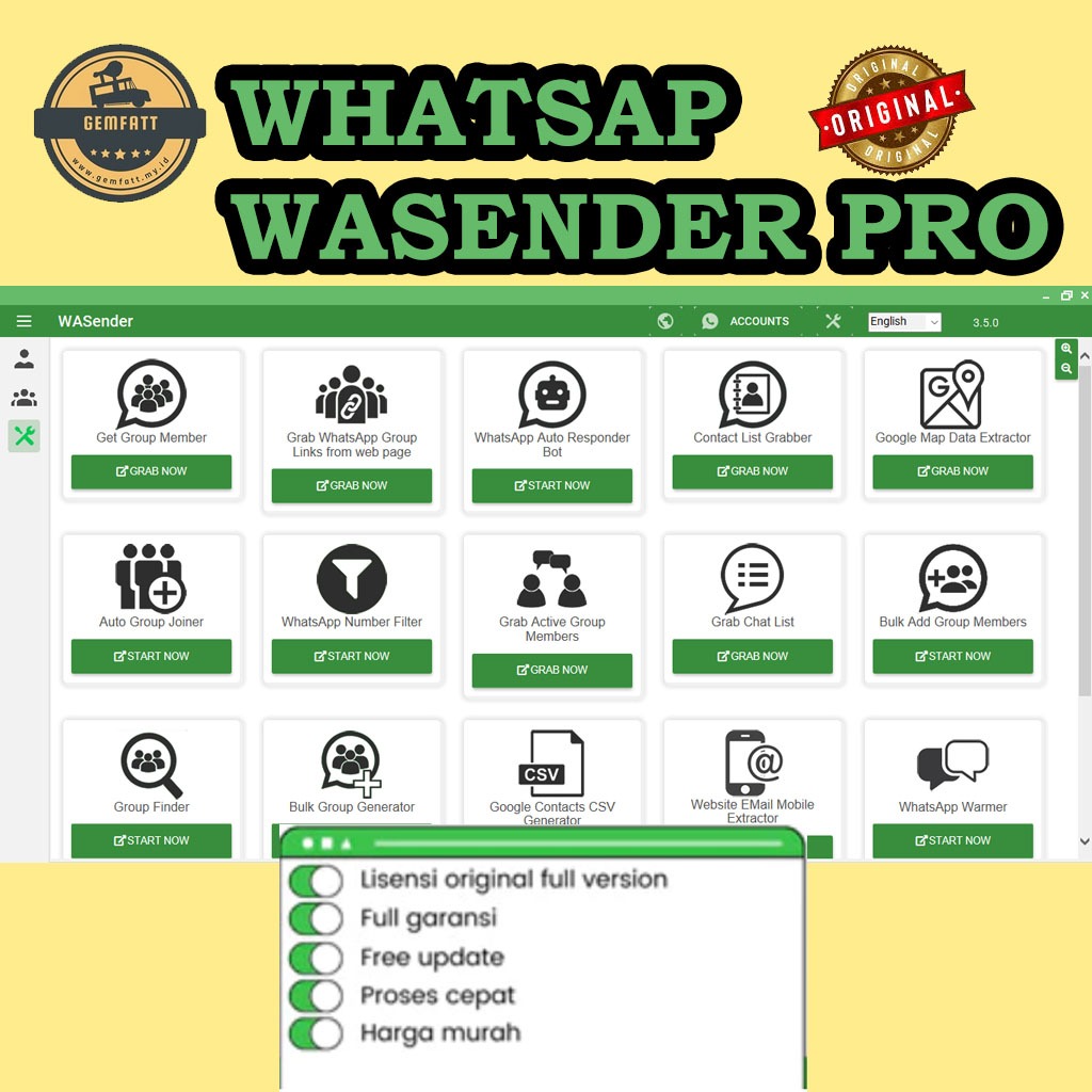 WHATSAPP SENDER | WA SENDER | WA SENDER LIFETIME LISENSI PRO ORIGINAL PREMIUM WASENDER SOFTWARE MASS