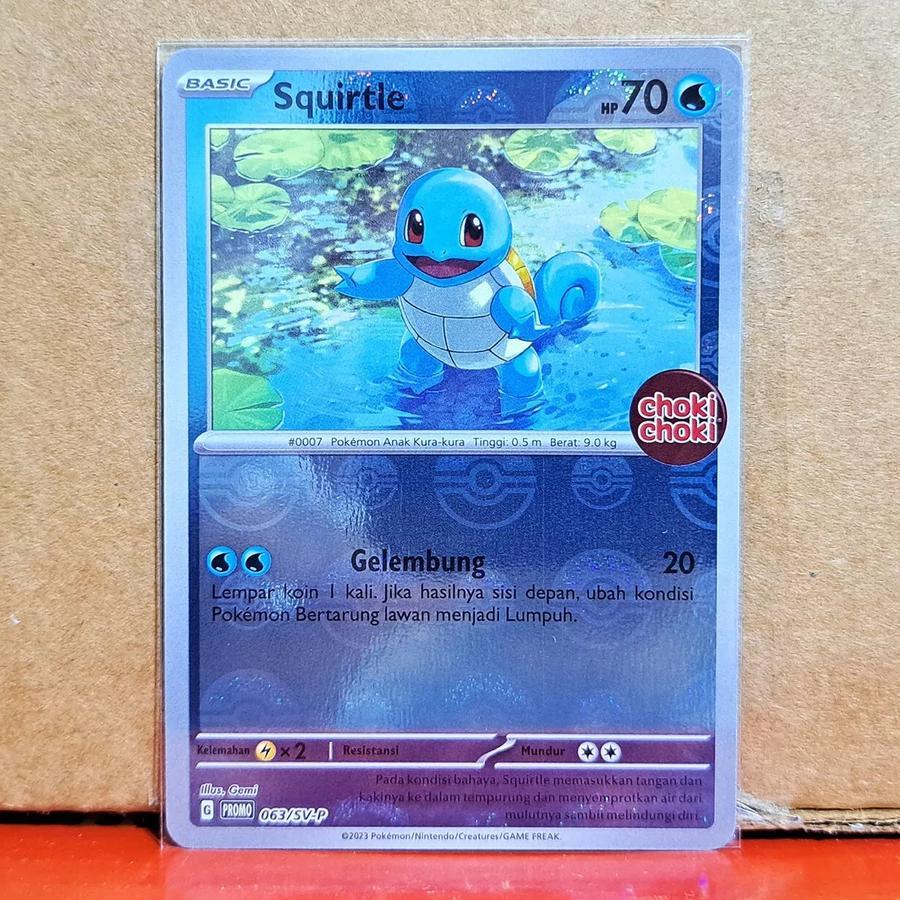 Squirtle 063/SV-P Exclusive Choki Choki Stamp Promo Foil Pokemon TCG Card Indonesia Original