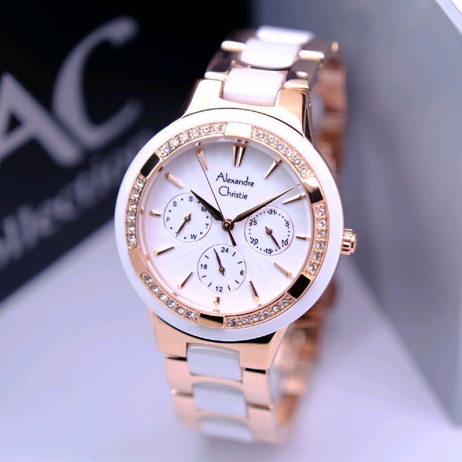 JAM TANGAN WANITA ALEXANDRE CHRISTIE AC 2299 AC2299 ROSEGOLD WHITE ORIGINAL