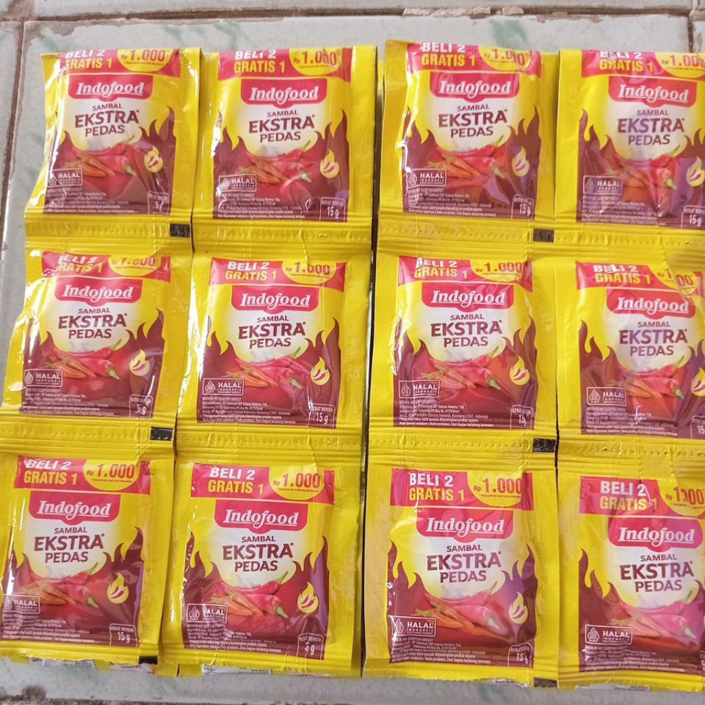 

60 pcs sambal extra pedas Indofood sachet