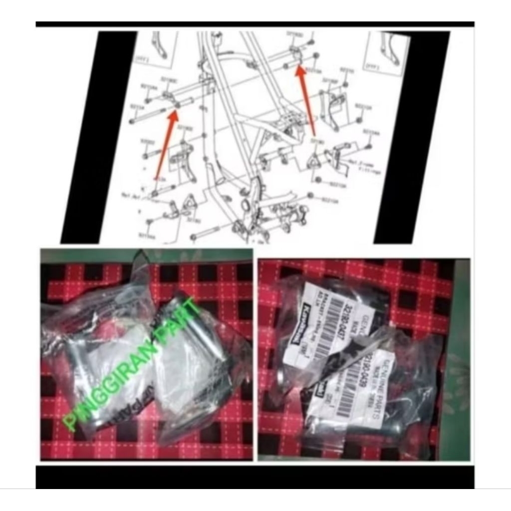 breket mesin atas KLX150 KLX 150 sepasang original