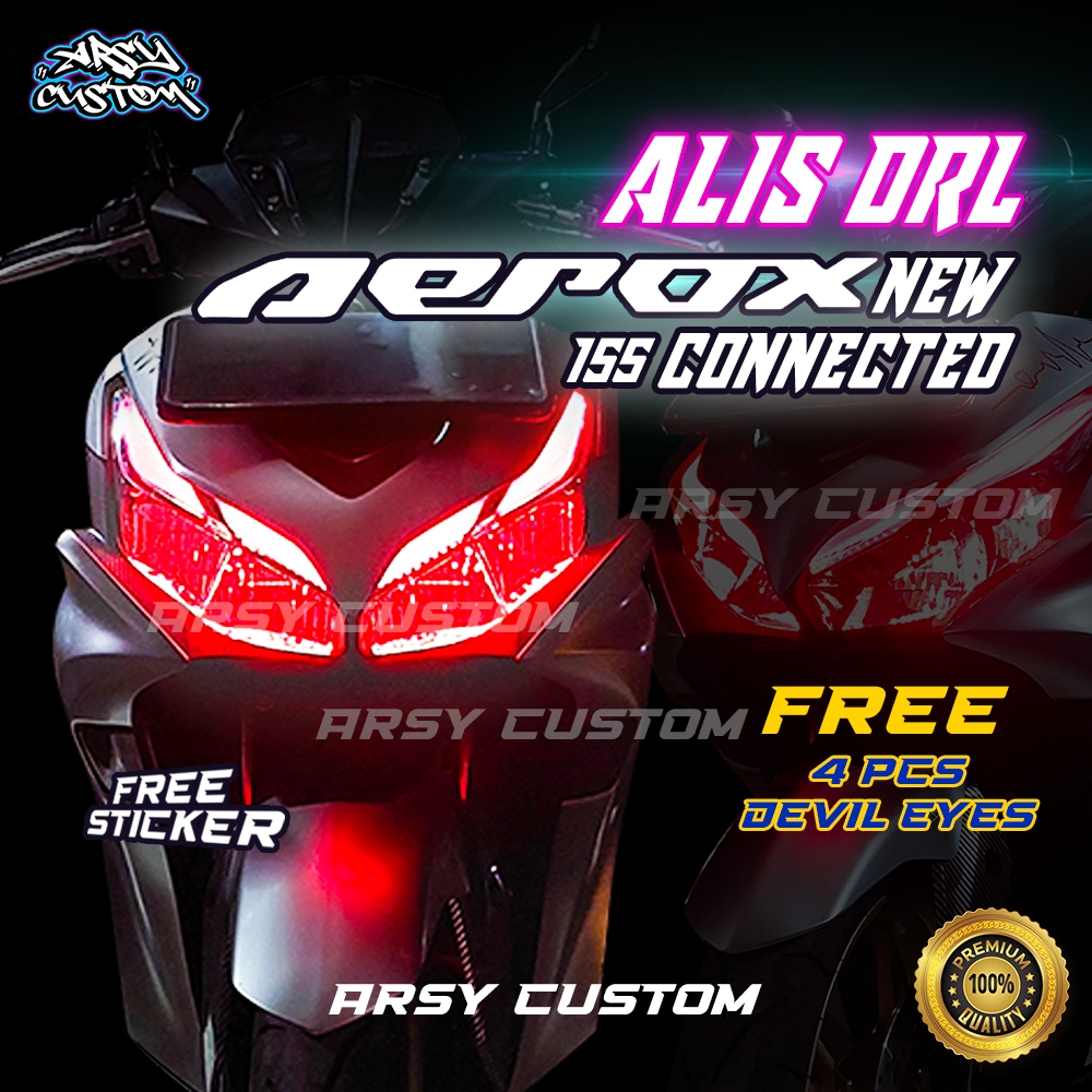 LAMPU Alis DRL LED New AEROX Connected Free Devil Eyes 2023 2022 2021 2020 LAMPU Lis Depan Headlamp 