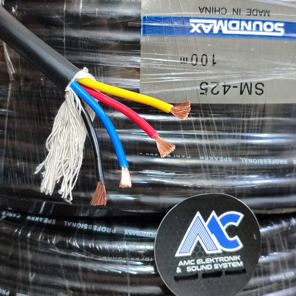 PAKET KABEL SPEAKER SOUNDMAX 4X2,5MM PANJANG 10M 15M 20M 30M