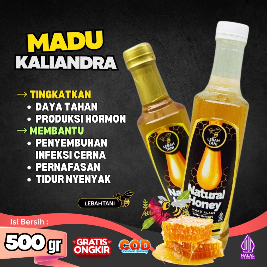 

Madu Asli Kaliandra Lebahtani 500 gr