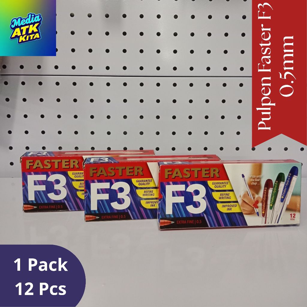 

Pulpen Faster F3 0.5mm 1 Pack (12 Pcs) HITAM