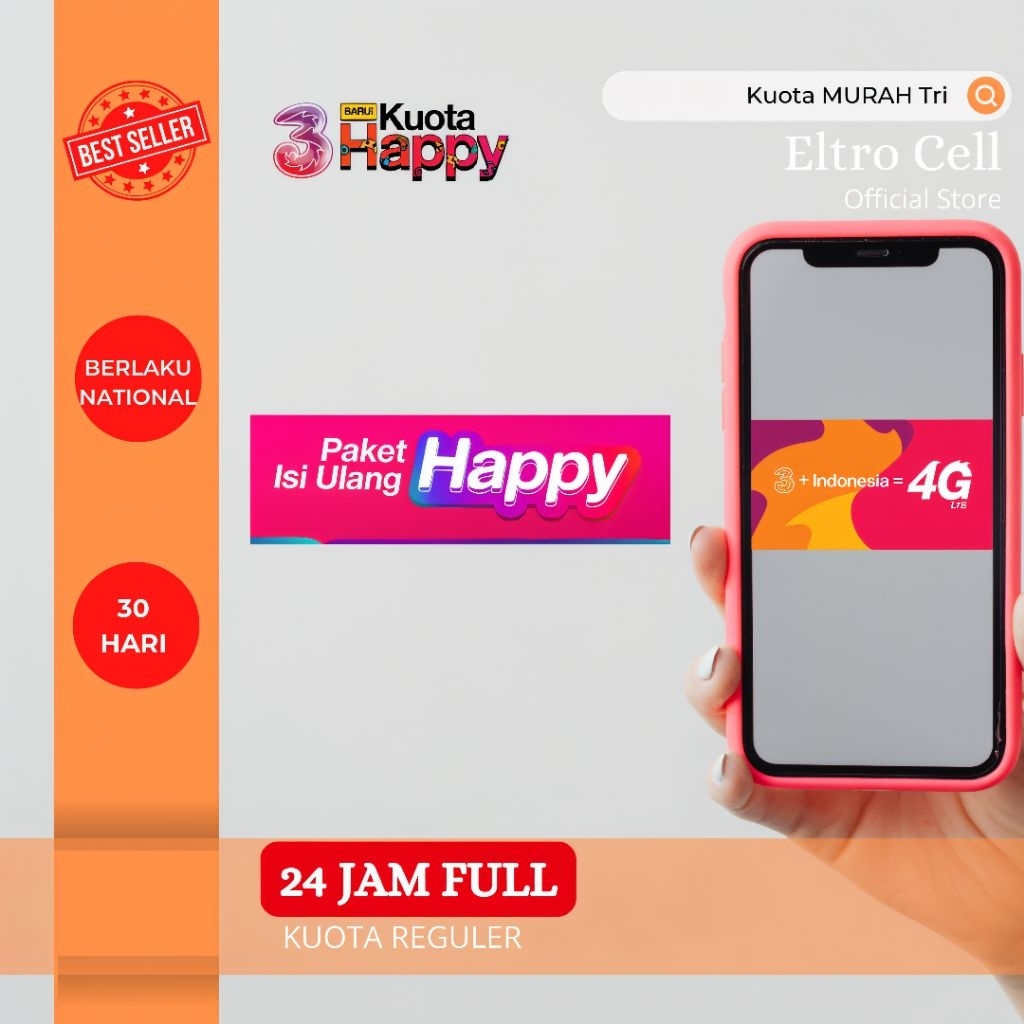 TERMURAH Kuota TRI HAPPY 130GB 85GB 70GB 30GB FULL